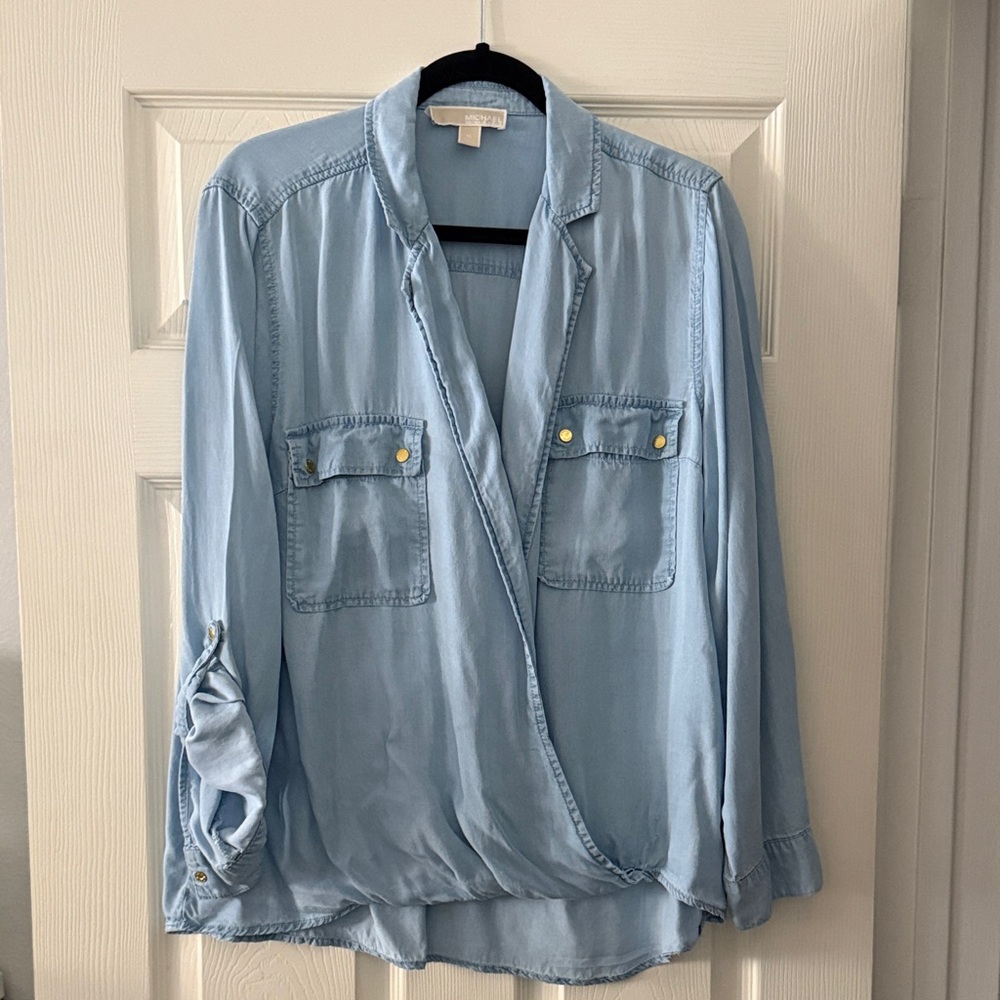 Michael Kors Chambray Denim Blouse